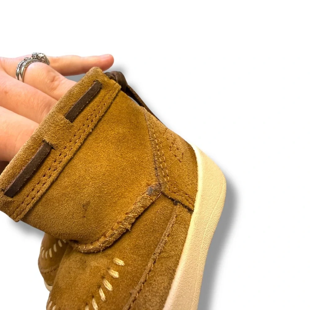 UGG Cali Moc Campfire Boots Infant Size 0/1 Chestnut‎ Suede Fur Lined Cozy